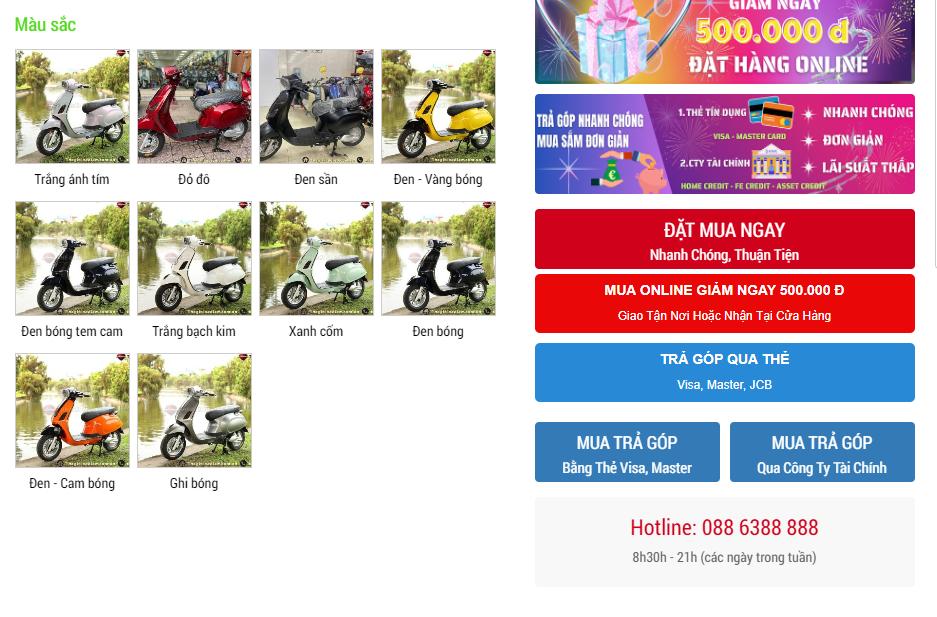 xe máy điện vespa vr3 motor thái